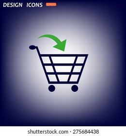 put in shopping cart. icon. vector design