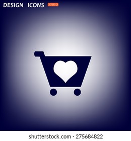 put in shopping cart. icon. vector design