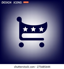 put in shopping cart. icon. vector design