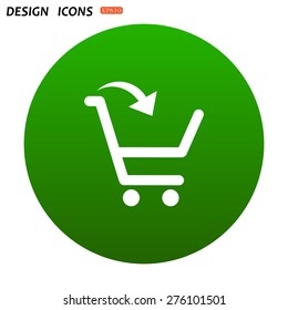 put in shopping cart. icon. vector design