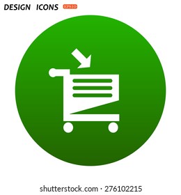 put in shopping cart. icon. vector design