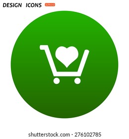 put in shopping cart. icon. vector design