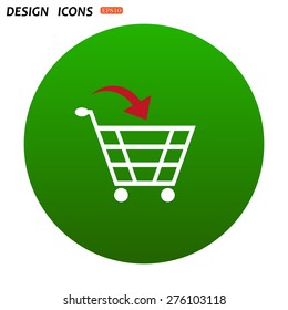 put in shopping cart. icon. vector design