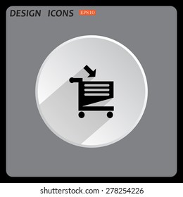 put in shopping cart. icon. vector design