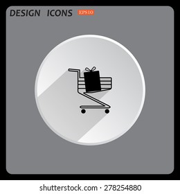 put in shopping cart. icon. vector design