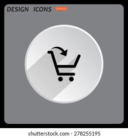 put in shopping cart. icon. vector design