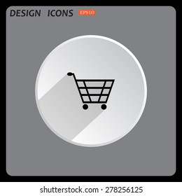 put in shopping cart. icon. vector design
