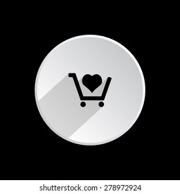put in shopping cart. icon. vector design