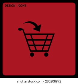 put in shopping cart. icon. vector design. Flat design style 