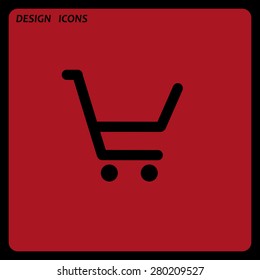 put in shopping cart. icon. vector design. Flat design style 