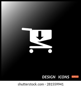 put in shopping cart. icon. vector design