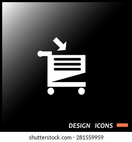 put in shopping cart. icon. vector design