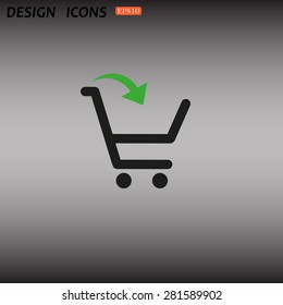 put in shopping cart. icon. vector design