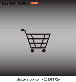 put in shopping cart. icon. vector design