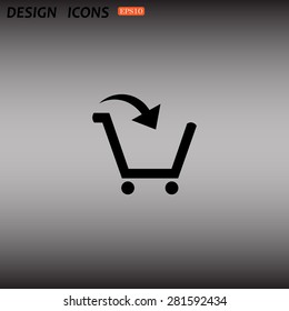put in shopping cart. icon. vector design
