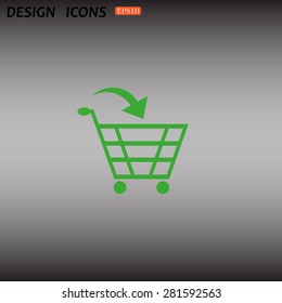 put in shopping cart. icon. vector design