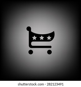 put in shopping cart. icon. vector design