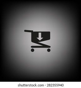 put in shopping cart. icon. vector design