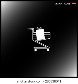 put in shopping cart. icon. vector design
