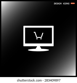 put in shopping cart. icon. vector design