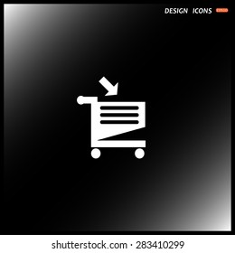 put in shopping cart. icon. vector design