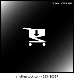 put in shopping cart. icon. vector design