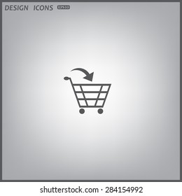 put in shopping cart. icon. vector design
