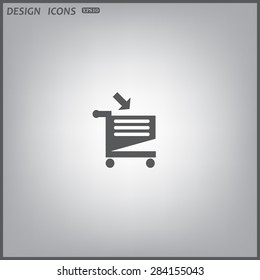 put in shopping cart. icon. vector design