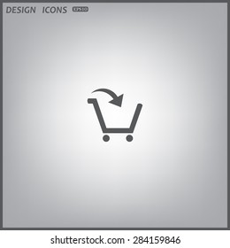 put in shopping cart. icon. vector design