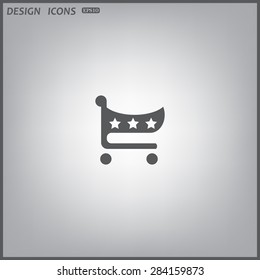 put in shopping cart. icon. vector design