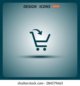 put in shopping cart. icon. vector design