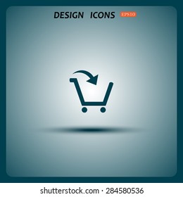put in shopping cart. icon. vector design