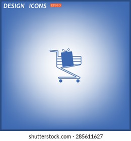 put in shopping cart. icon. vector design