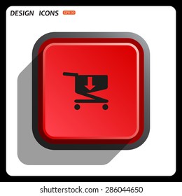 put in shopping cart. icon. vector design