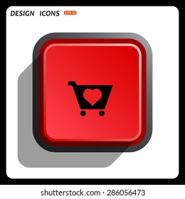 put in shopping cart. icon. vector design