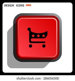 put in shopping cart. icon. vector design