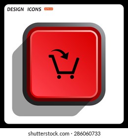 put in shopping cart. icon. vector design