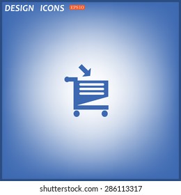 put in shopping cart. icon. vector. Flat design style.