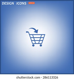 put in shopping cart. icon. vector. Flat design style.