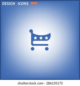put in shopping cart. icon. vector design