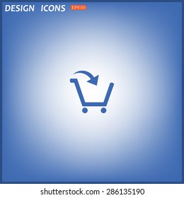 put in shopping cart. icon. vector design