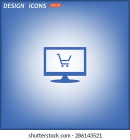 put in shopping cart. icon. vector design