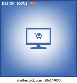 put in shopping cart. icon. vector design