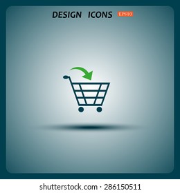 put in shopping cart. icon. vector design