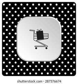 put in shopping cart. icon. vector design