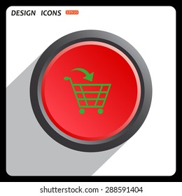 put in shopping cart. icon. vector design