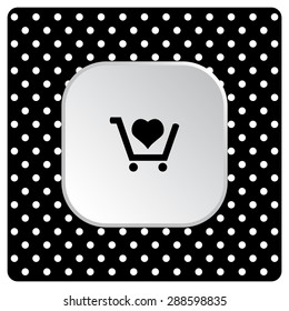 put in shopping cart. icon. vector design