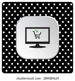 put in shopping cart. icon. vector design