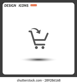 put in shopping cart. icon. vector design