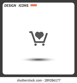 put in shopping cart. icon. vector design